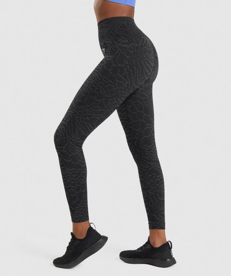 Women's Gymshark Adapt Animal Seamless Leggings Black | CA A10N57